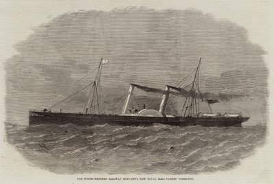 Het Nieuwe Koninklijke Postschip Normandy van de South-Western Railway Company door Edwin Weedon